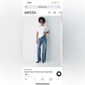 Aritzia Denim Forum Farrah Hi-Rise Wide Jeans in Classic Blue